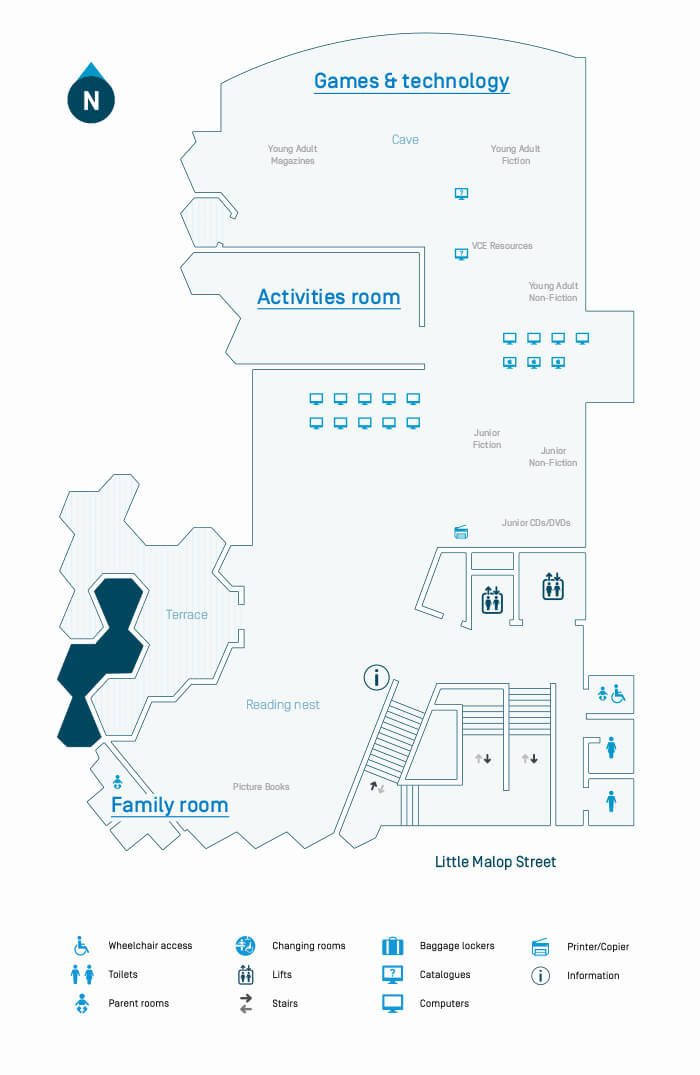 Geelong Library and Heritage Centre - Level 1 map