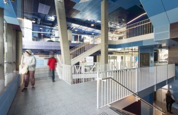 Interior view of stairwell at Geelong Library and Heritage Centre